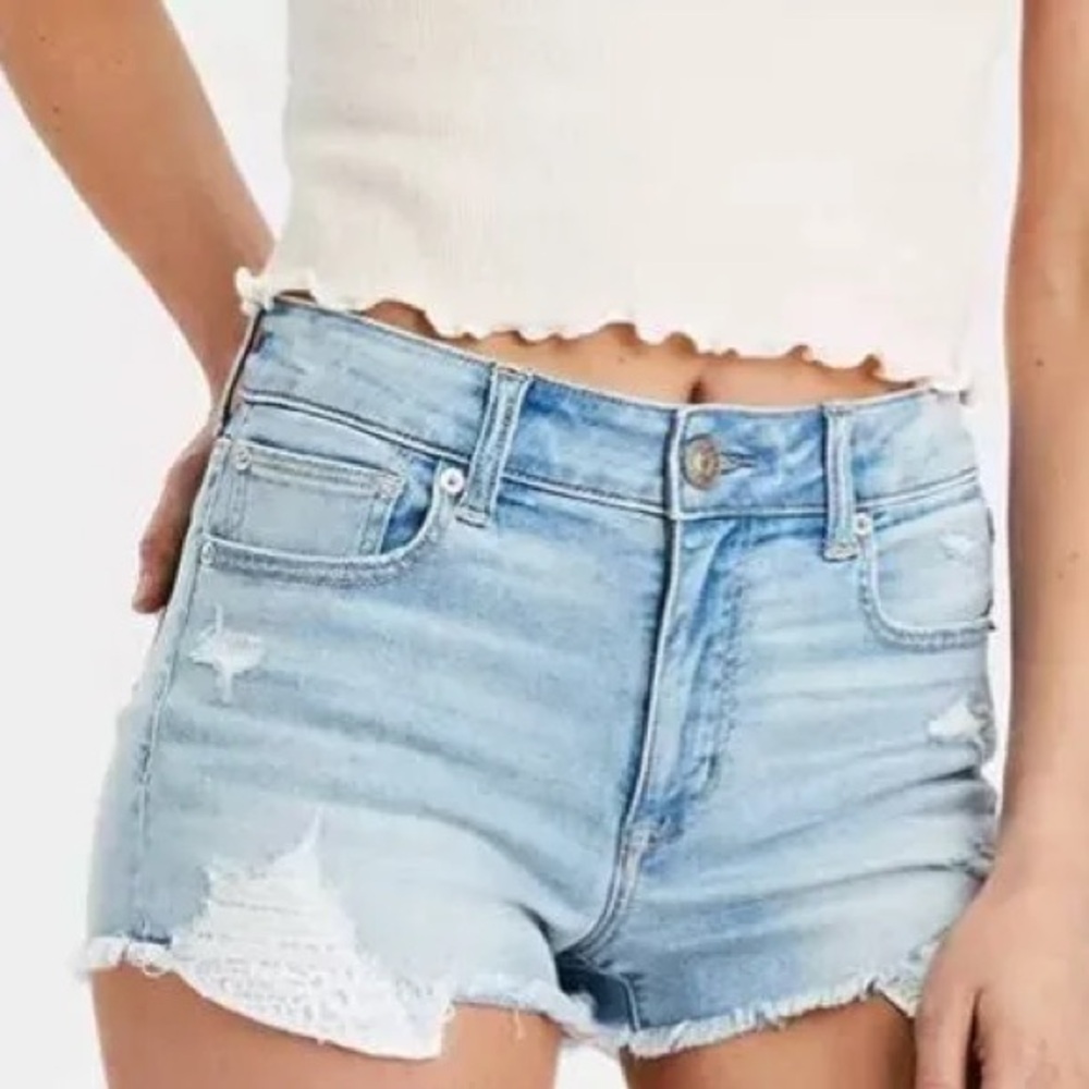 NWT American Eagle Outfitters Blue Ripped Jean Shorts